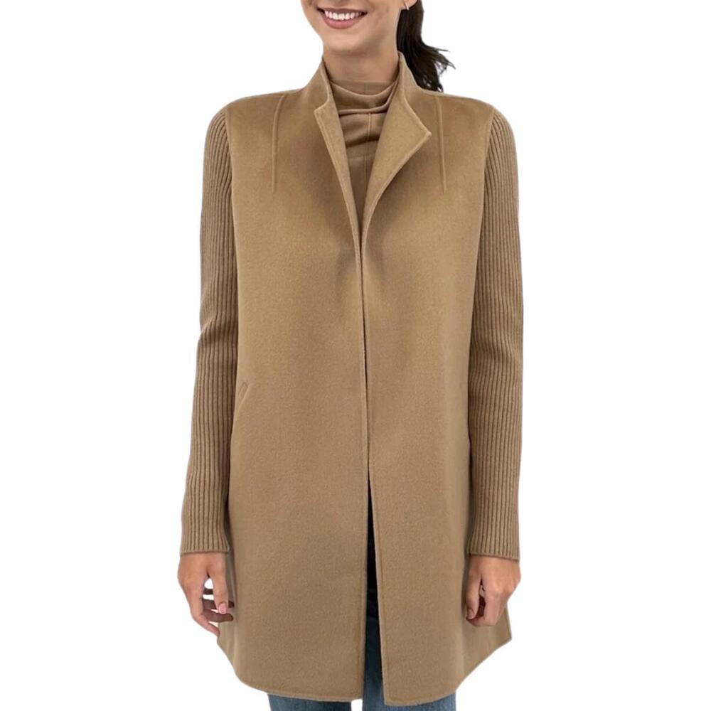 NEW KINROSS rib sleeve coat in camel